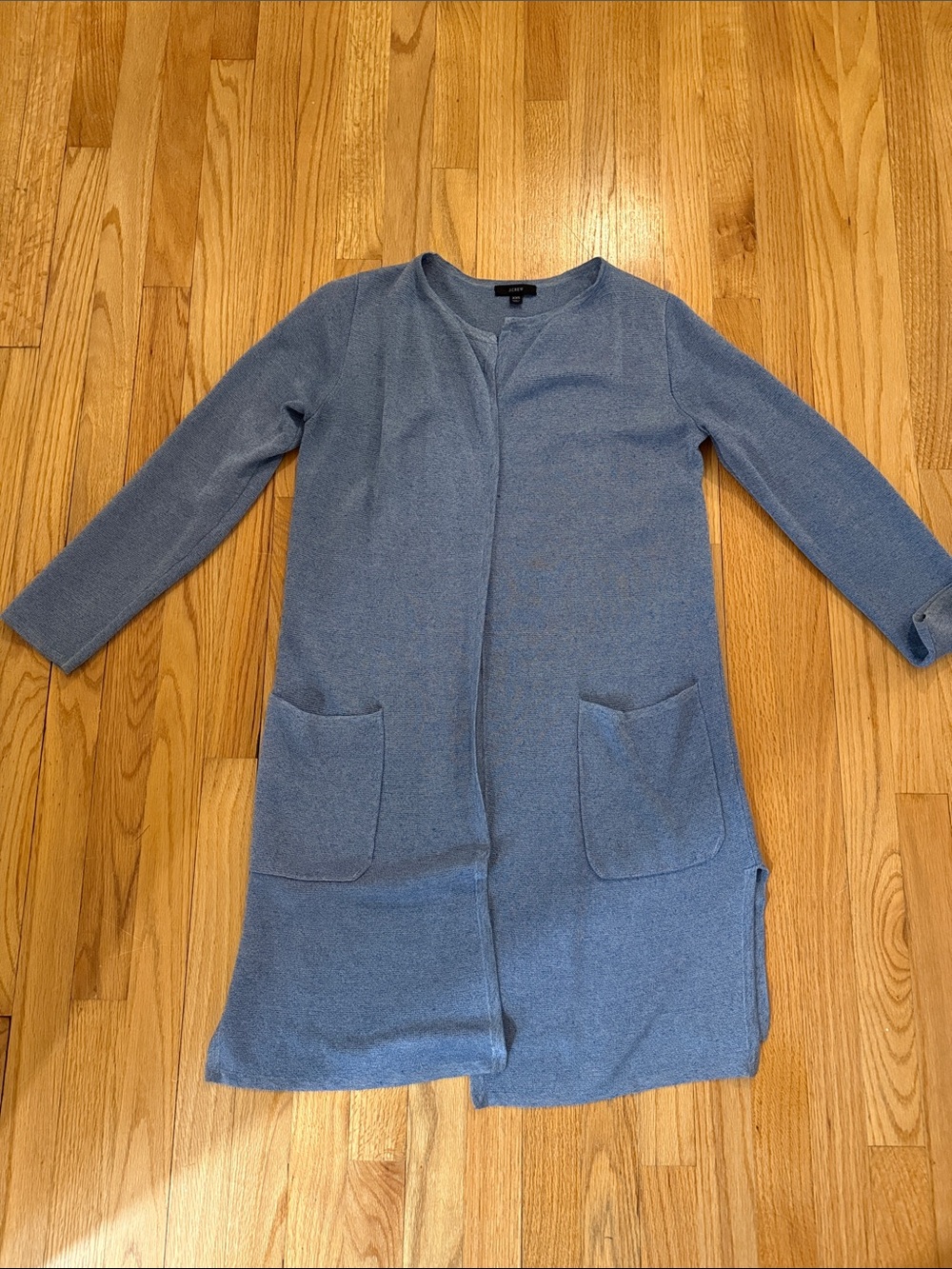 J. Crew Light Blue Long Open-Front Cardigan